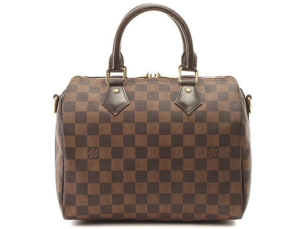 LOUIS VUITTON 2way Shoulder Bag Speedy Bandouliere Damier Ebene Brown around